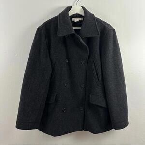 J. Crew Women’s Grey Wool Blend Button Down Thinsulate Coat Size M